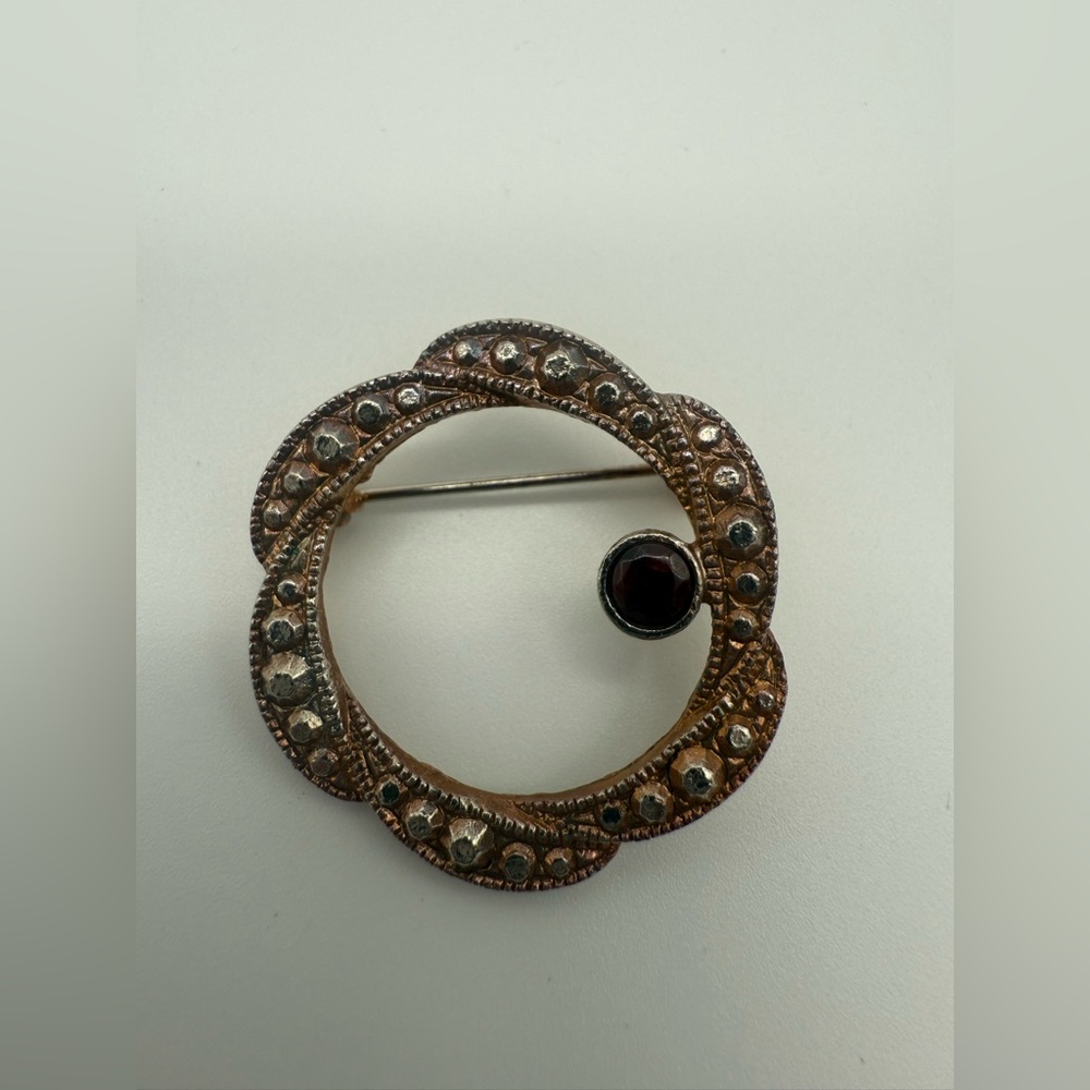 Vintage Silver Brooch with Garnet Accent, Nani’s Collection
